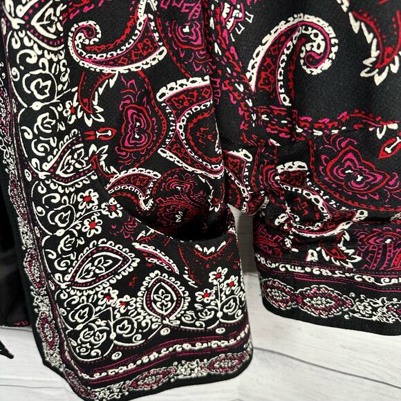 Coldwater Creek Womens size 14 3/4 Sleeve Paisley Flourish Open Front Jacket - Picture 12 of 13